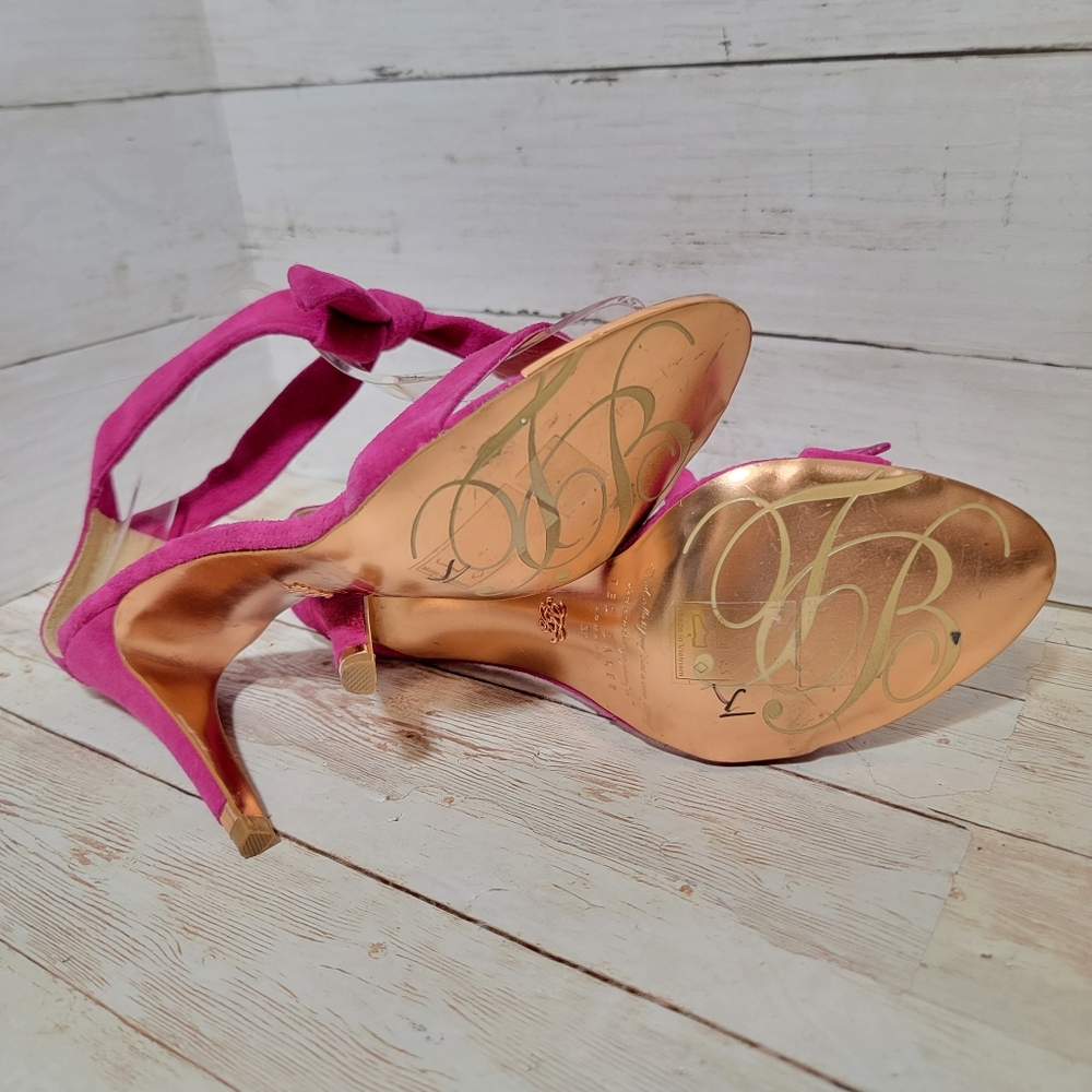 Ted Baker Sackina Ankle Tie Suede Heeled Sandals - Picture 7 of 9